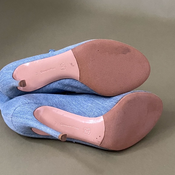 Gianvito Rossi denim lace up open toe booty. Size 39 - Picture 8 of 10